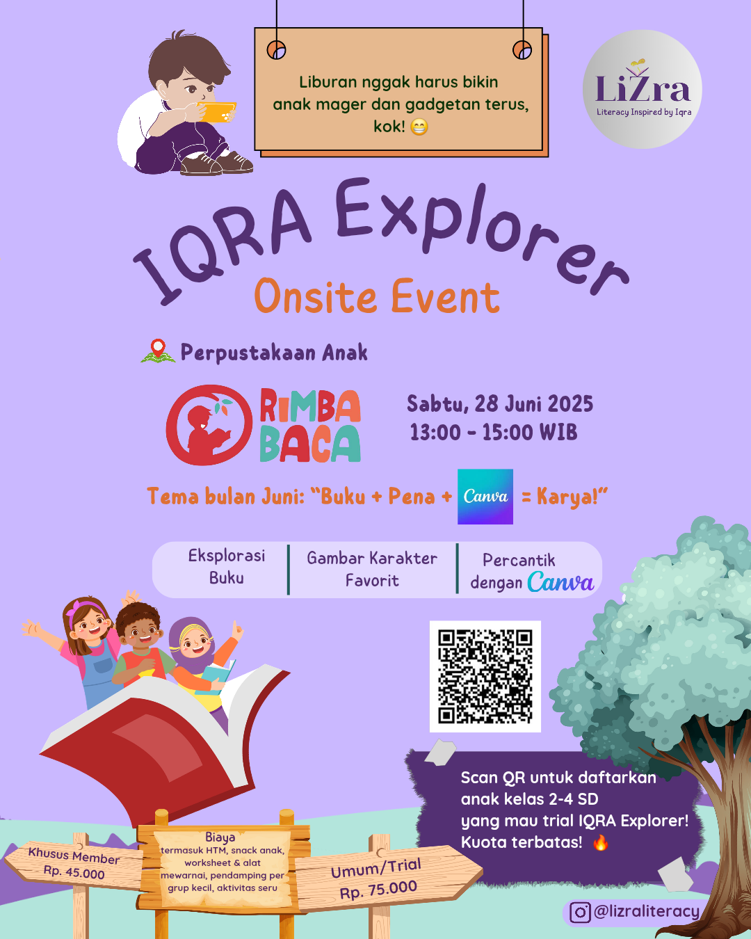 LiZra Onsite Event - Buku + Pena + Canva = Karya!