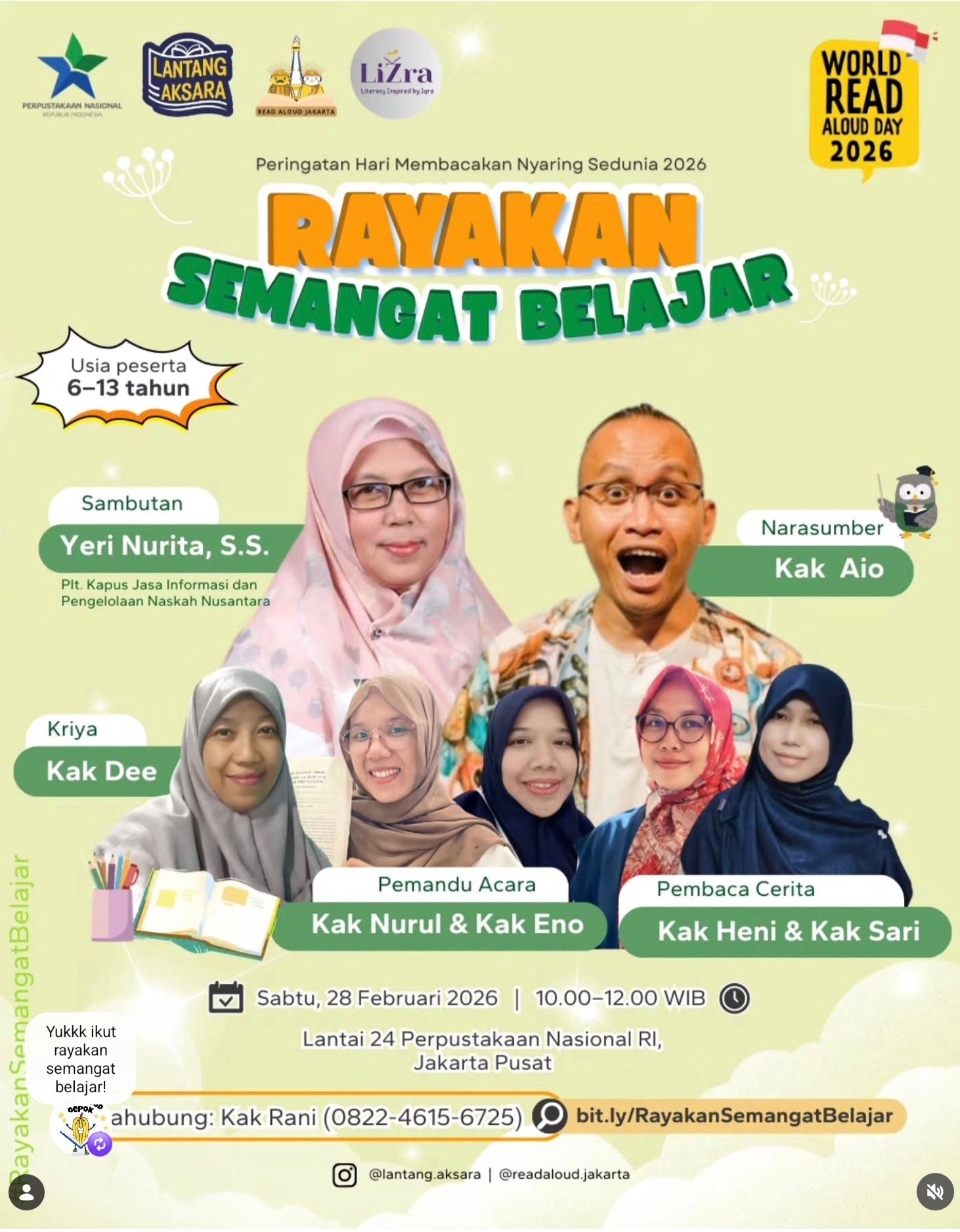 LiZra Onsite Event - World Read Aloud Day - Rayakan Semangat Belajar